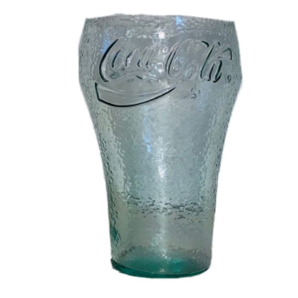 Vintage large green pebbled glass